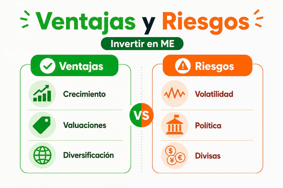Infografía que muestra de forma clara las ventajas y los riesgos de los diferentes mercados