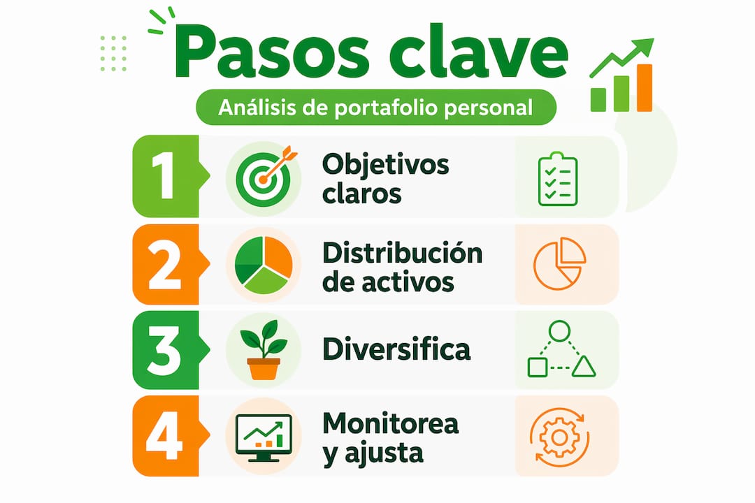 Infografía sobre los pasos esenciales para realizar un análisis de portafolio