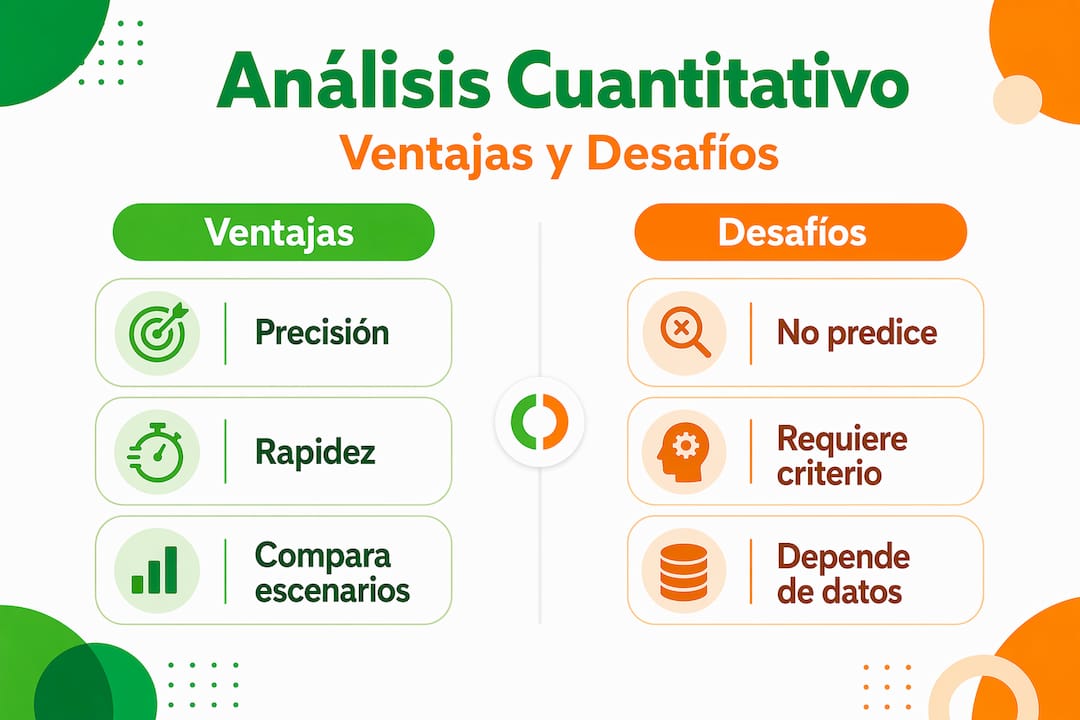 Infografía: principales beneficios y retos del análisis cuantitativo