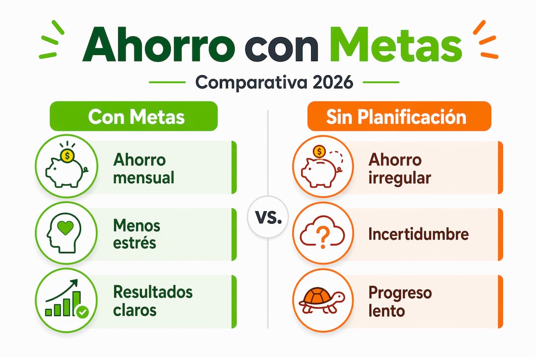 Infografía: ¿Por qué es importante planificar tus ahorros? Comparativa entre organizarte o dejarlo al azar
