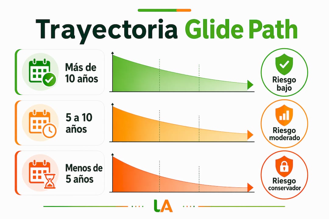 Infografía que muestra las etapas de asignación de activos en un plan de inversión escalonado
