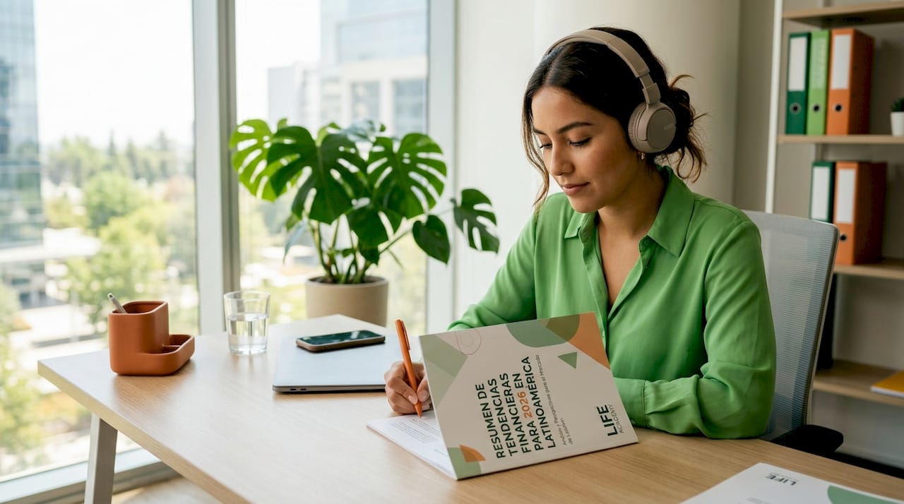 Especialista en finanzas estudiando las tendencias económicas en América Latina