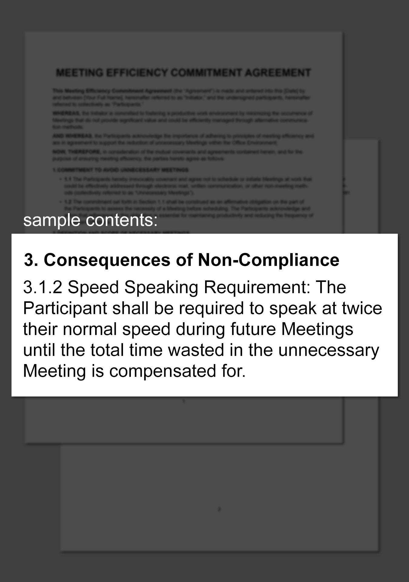 A multi-page contract
