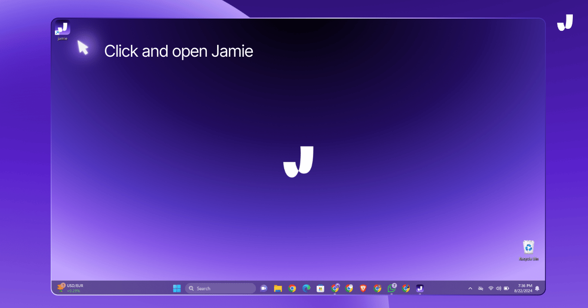 jamie's icon on the desktop screen