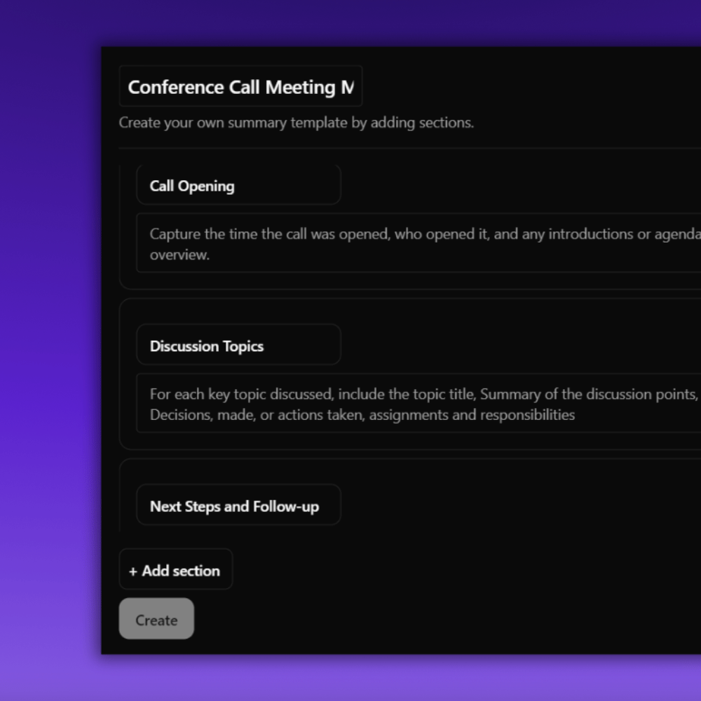 Conference Call Meeting Minutes template automation with jamie meeting tool