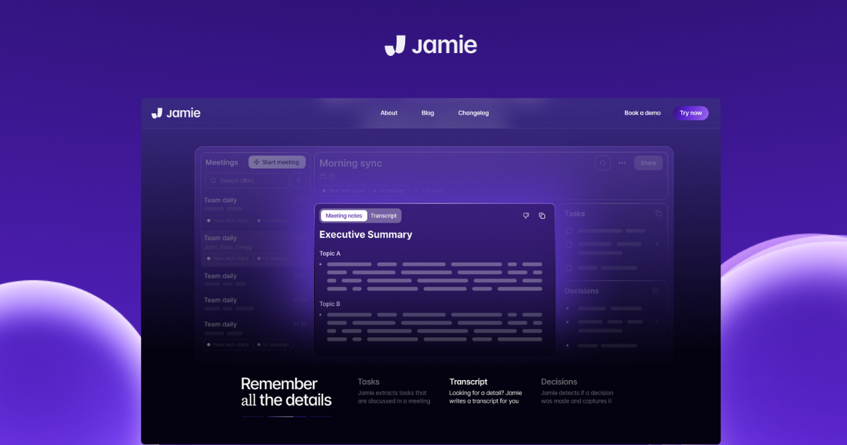 Jamie the best ai meeting notes tool 