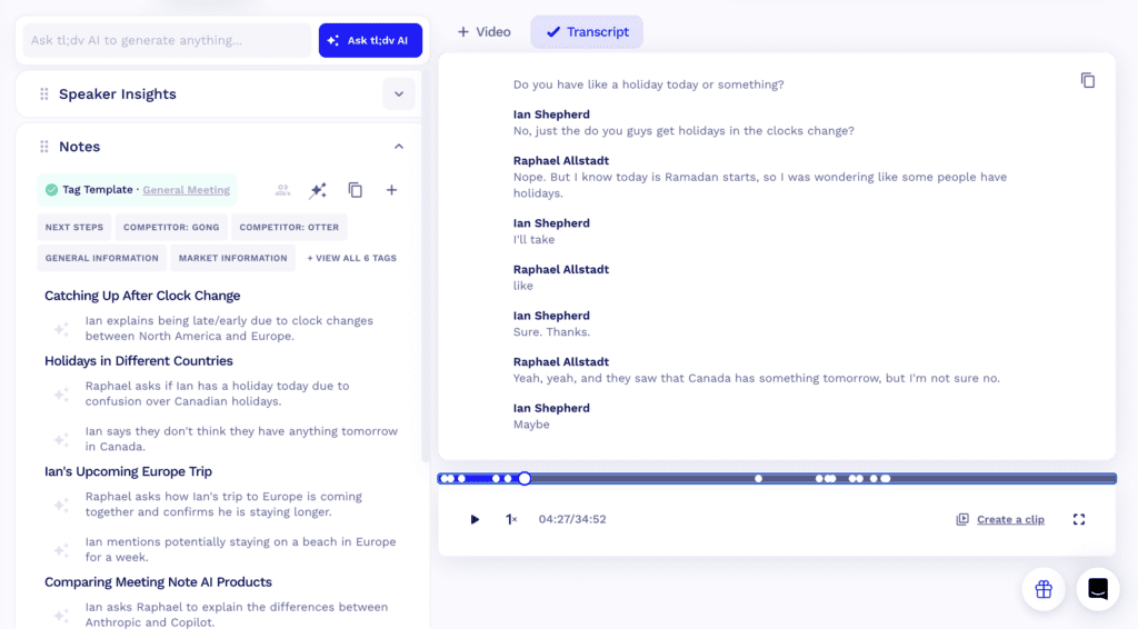tl;dv a notta alternatives for enterprise