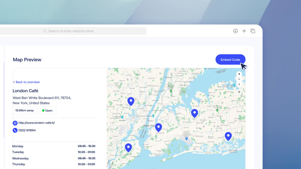 Embed store locator on your website