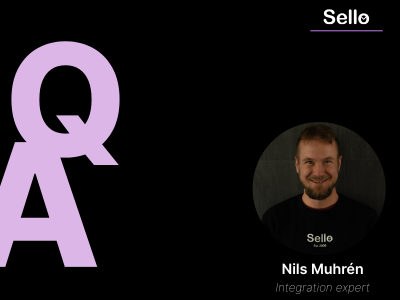 Portrait of Sello’s integration expert alongside Q&A text about common challenges in marketplace integration.
