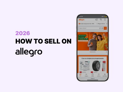 How to sell on Allegro in 2026 – mobile view of the Allegro e-commerce marketplace with product listings.