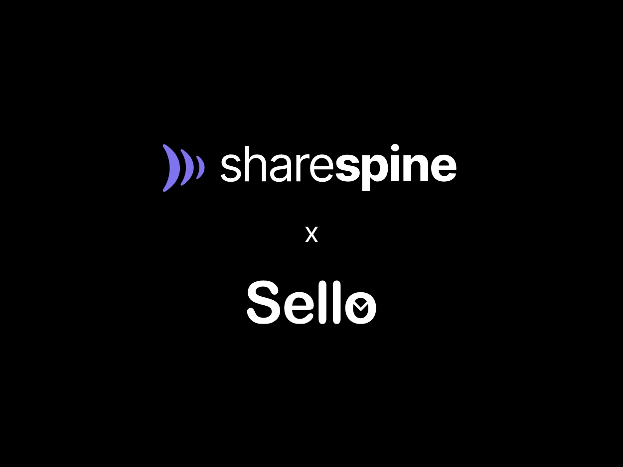 Sello and Sharespine logos representing a partnership for scalable marketplace growth and ERP accounting