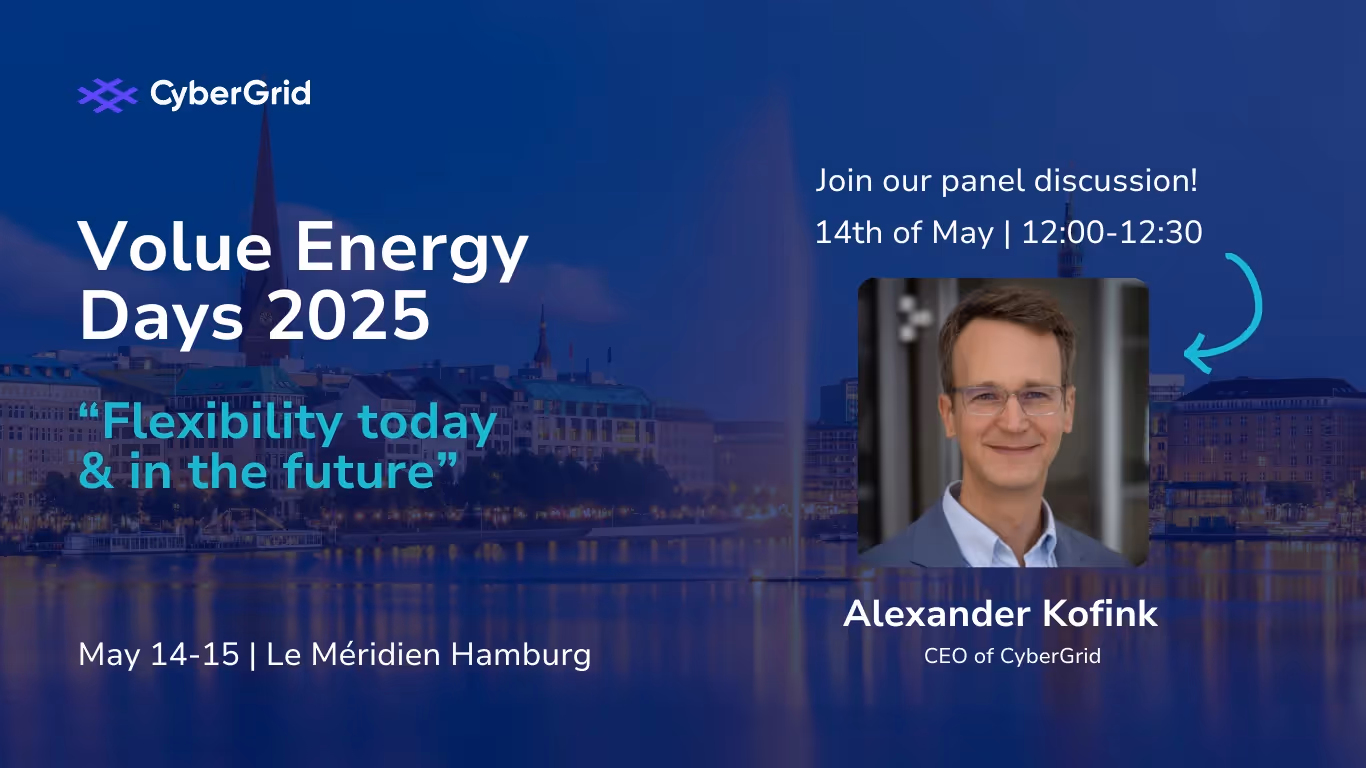 CyberGrid participates in Volue Energy Days 2025 in Hamburg with CEO Alexander Kofink on a panel about flexibility in the energy sector