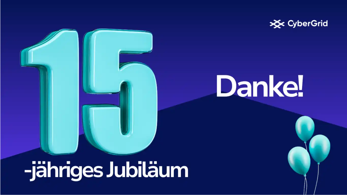 15-jähriges Jubiläum von CyberGrid — wir feiern die führende Rolle in den Bereichen intelligente Energie, Flexibilitätsmanagement und digitale Netzlösungen.