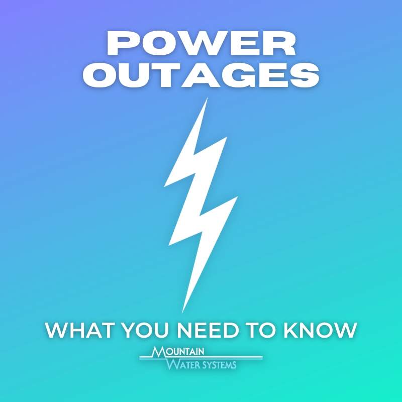 Power outage lightning bolt on blue/aqua gradient background