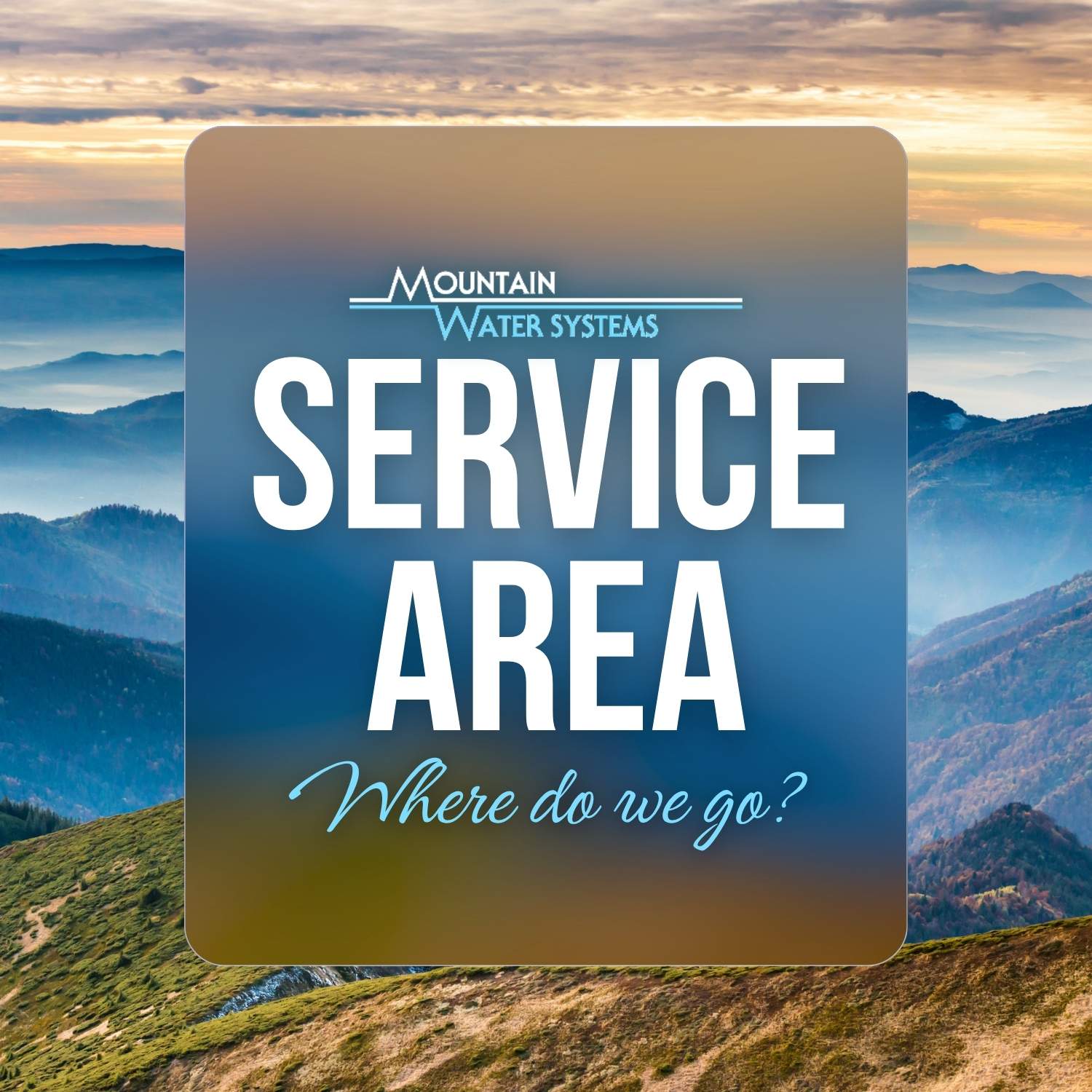 Beautiful photo of the Blue Ridge Mountains in the background, and "Service Area" in the foreground.