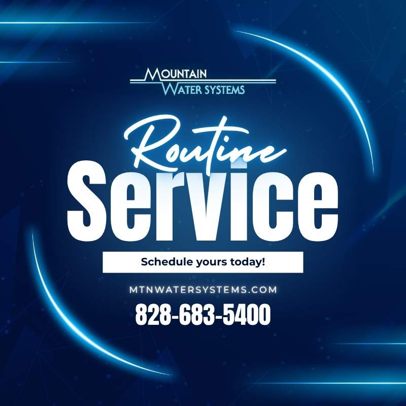 "Routine Service" in bold white font on navy blue background with neon graphics.