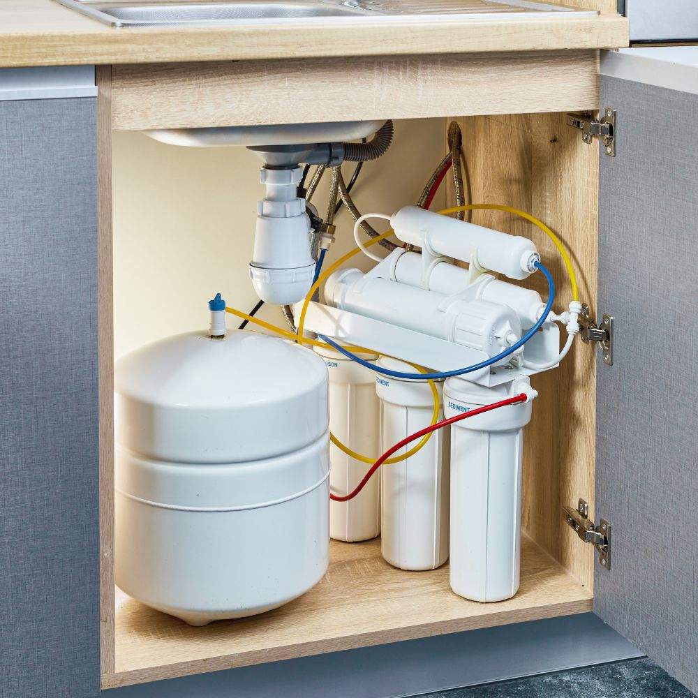Under the sink reverse osmosis system.