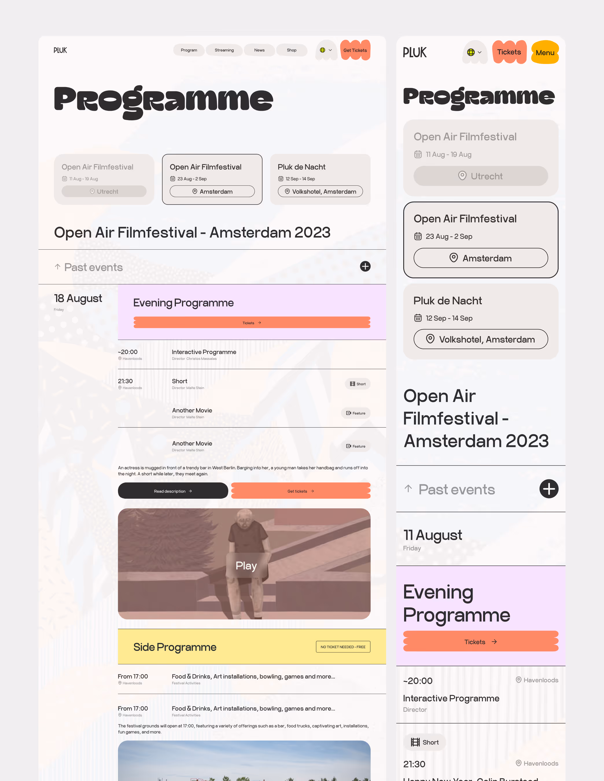 Pluk de Nacht Website - Designed for the Programme