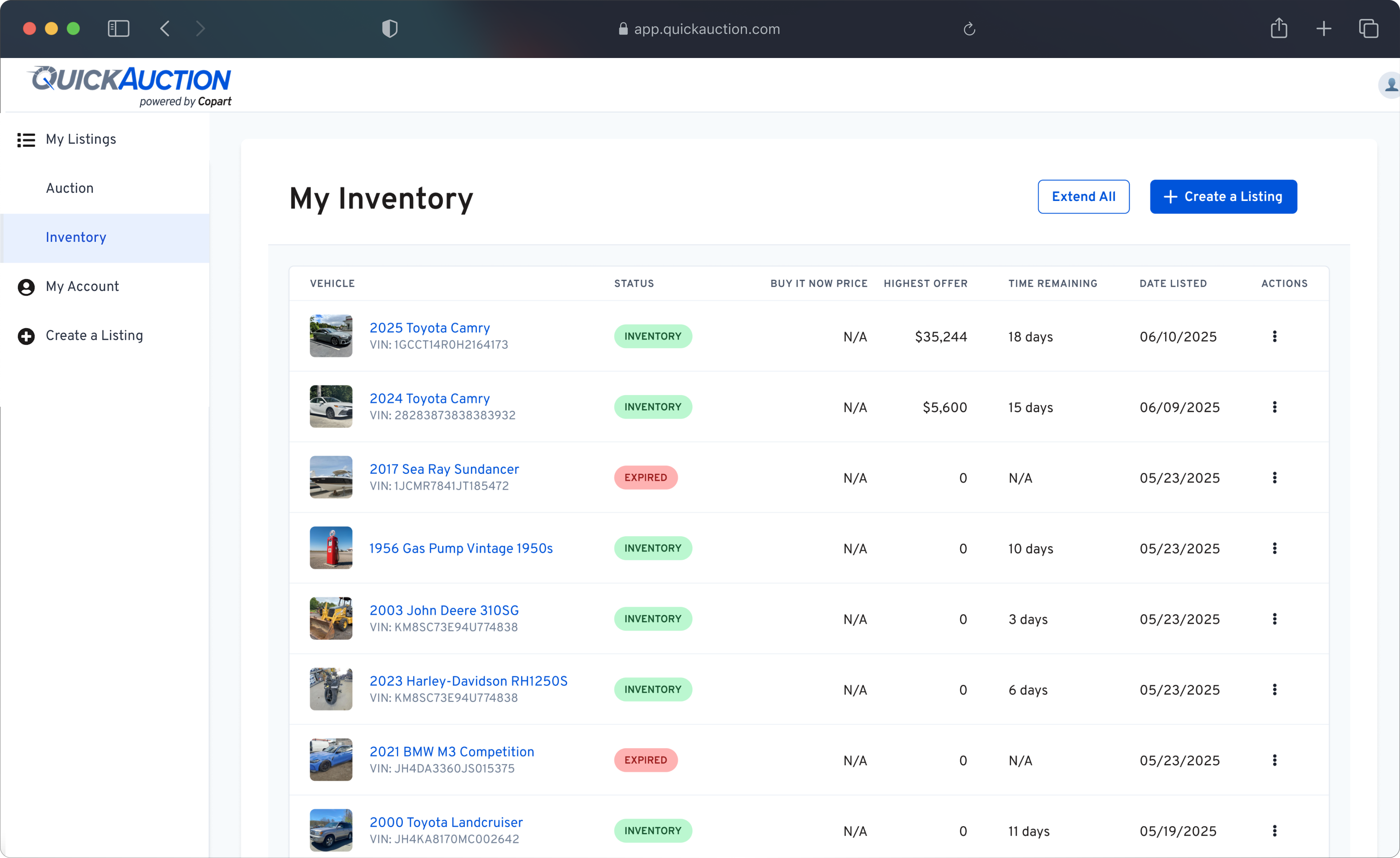 Dashboard mockup