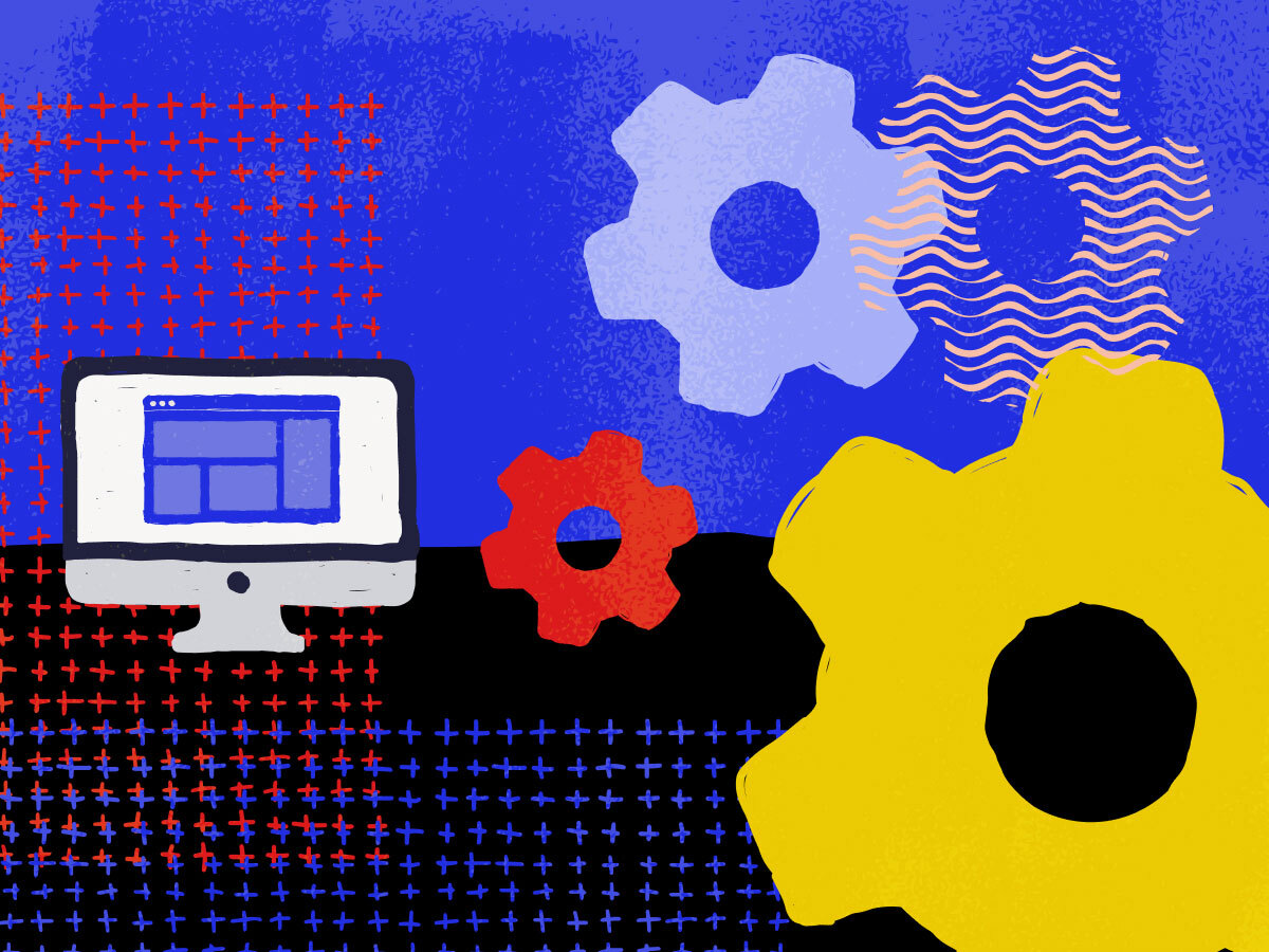 computer screen and nuts with graphic treatment