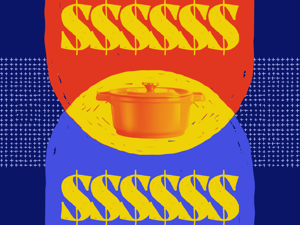 image of pot in the center with dollar signs lining top and bottom