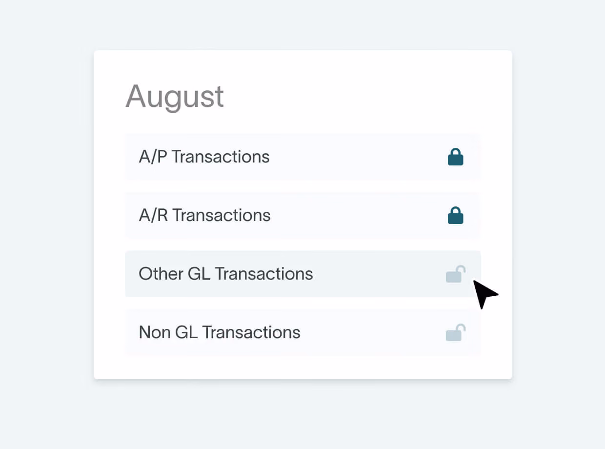 Locking A/P and A/R subledgers for August in DualEntry approval workflow software