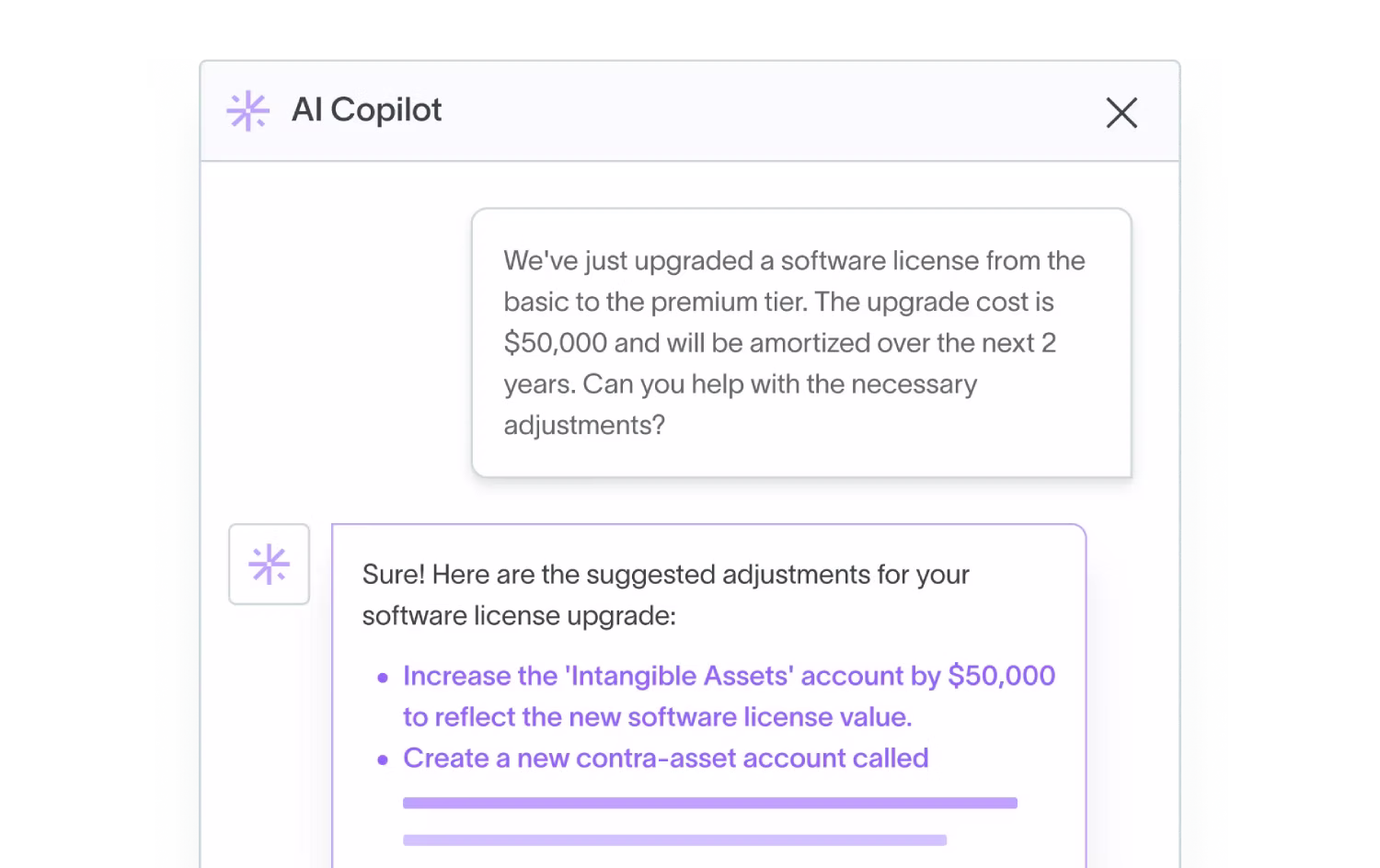 Your DualEntry co-pilot can generate suggested accounting adjustments and journal entries