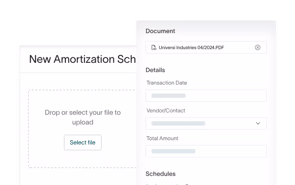 Streamlined expense capitalization and amortization