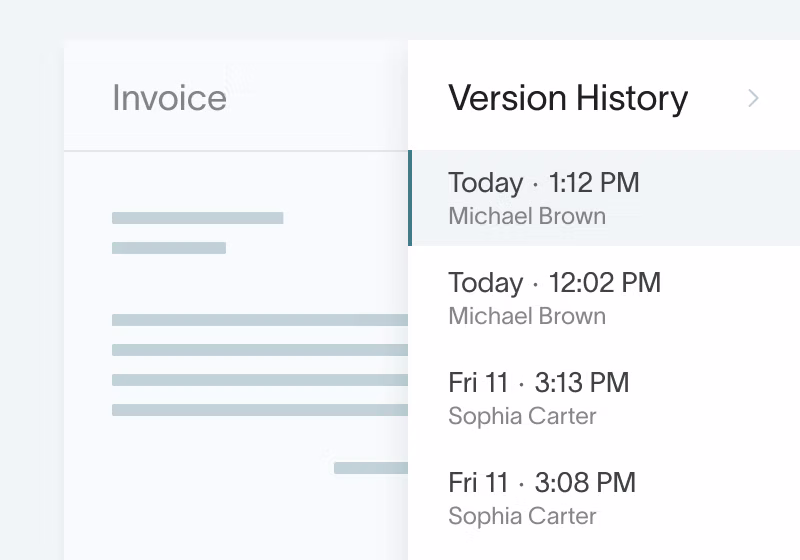 Easily review all changes made to any record in DualEntry. Get a chronological view of the edits and the team members who made them.