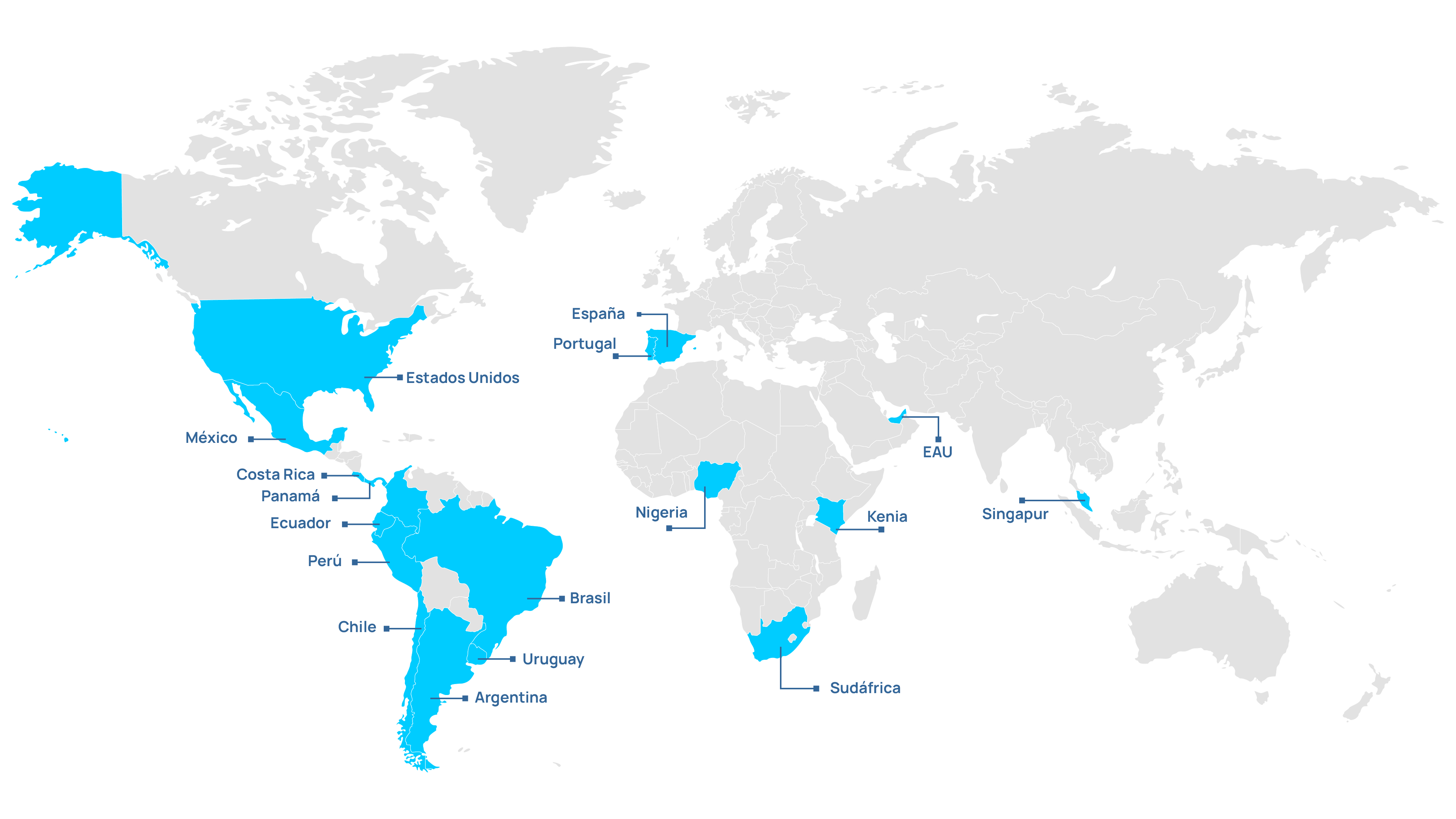 Operations Map: Latin America, North America, and Europe
