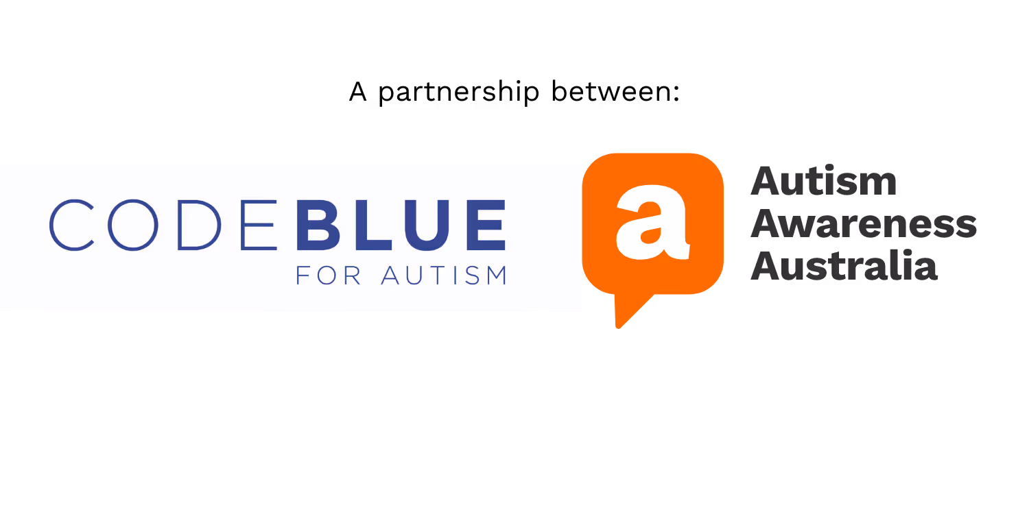 code blue for autism and AA logos
