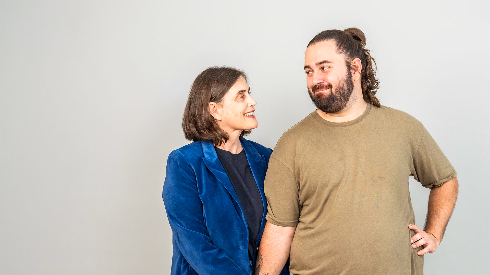 autistic man with his mother
