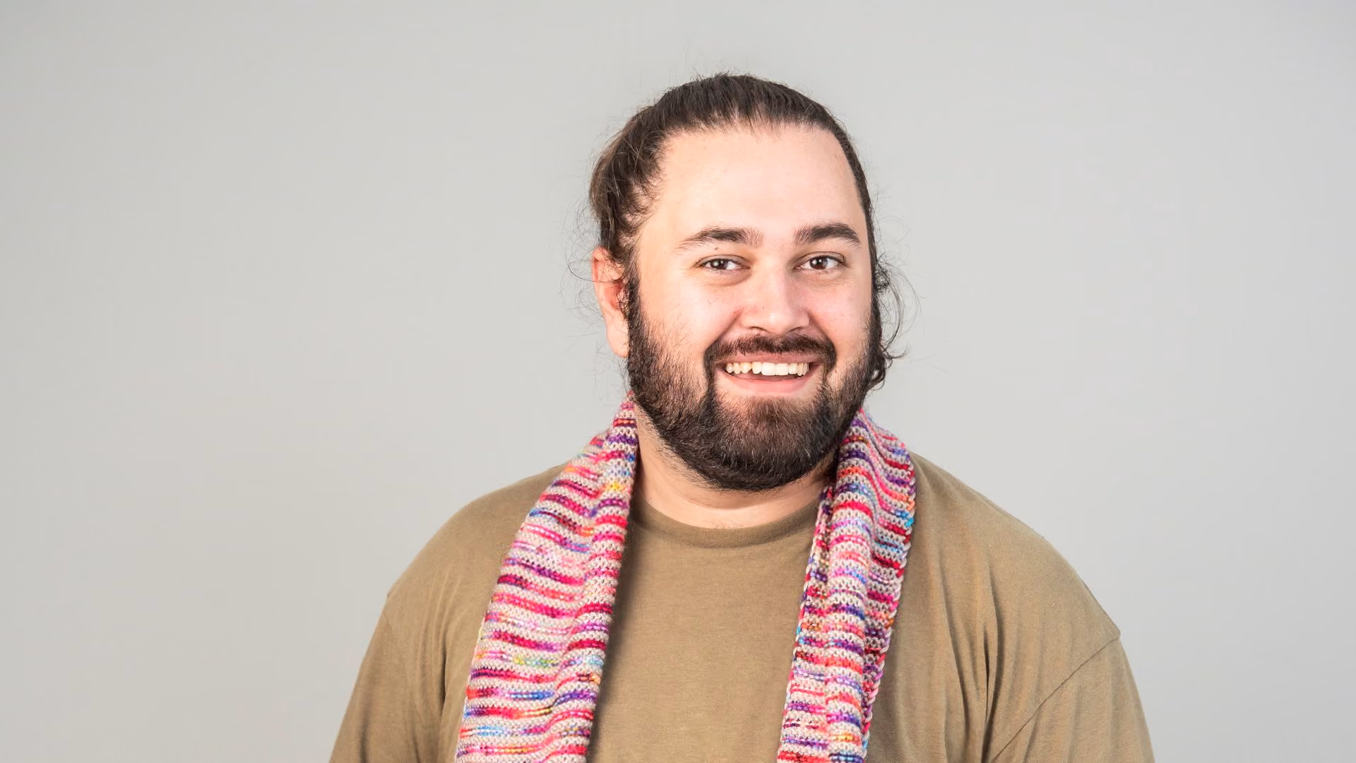 autistic man with scarf