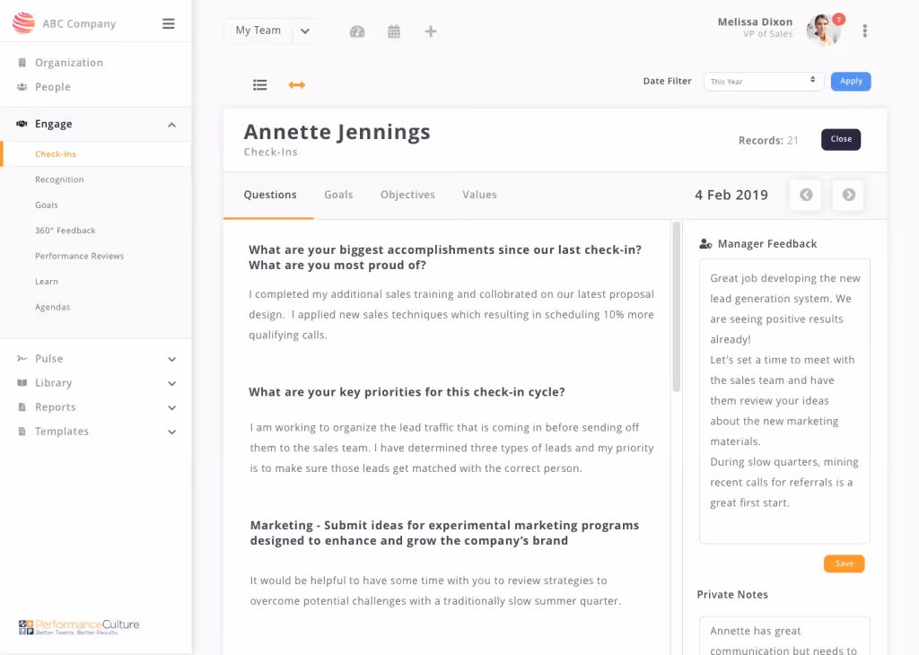 screenshot of workdove app