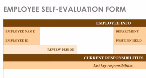 Self evaluation template
