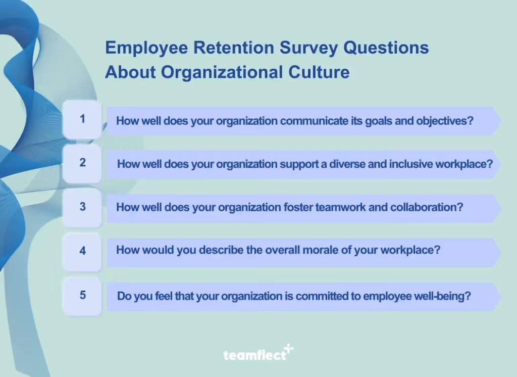 employee retention survey questions about organizational culture