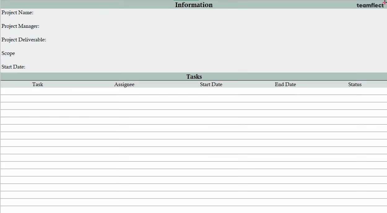 Blank Project Planning Template