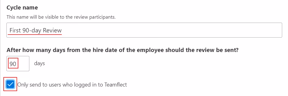 90 day probation period: Automation with Teamflect