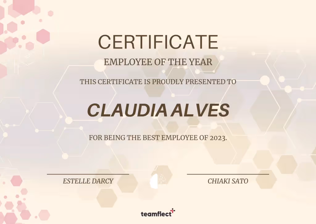 employee of the year certificate