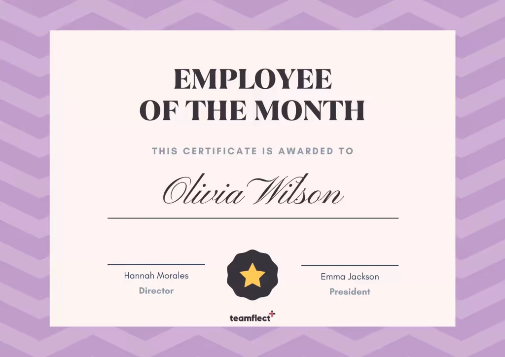 purple and minimalist employee of the month template