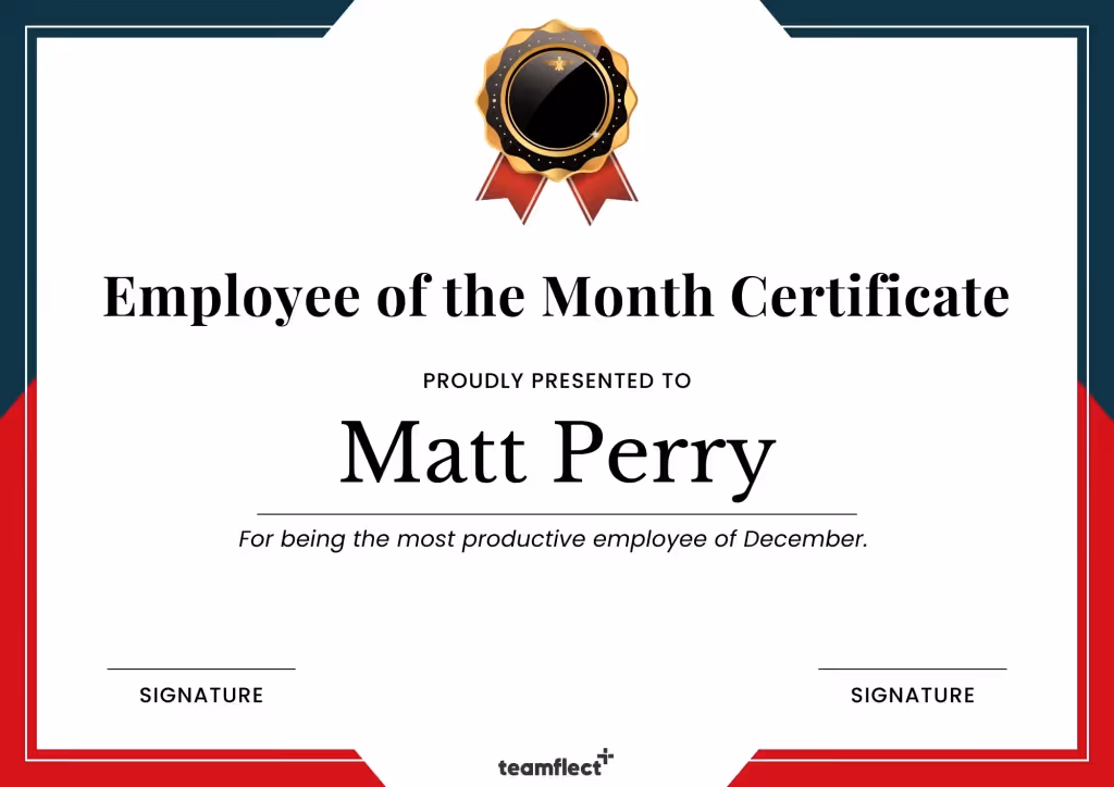 Green and Red Employee of the Month template