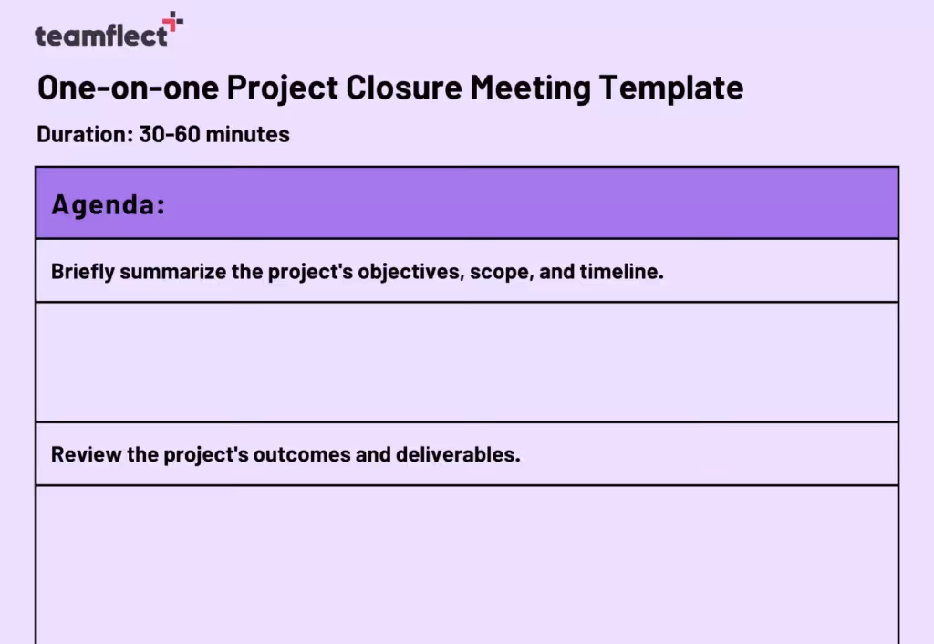 One-on-one project closure template