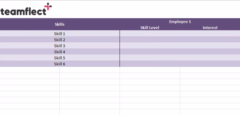 Free employee skills matrix template