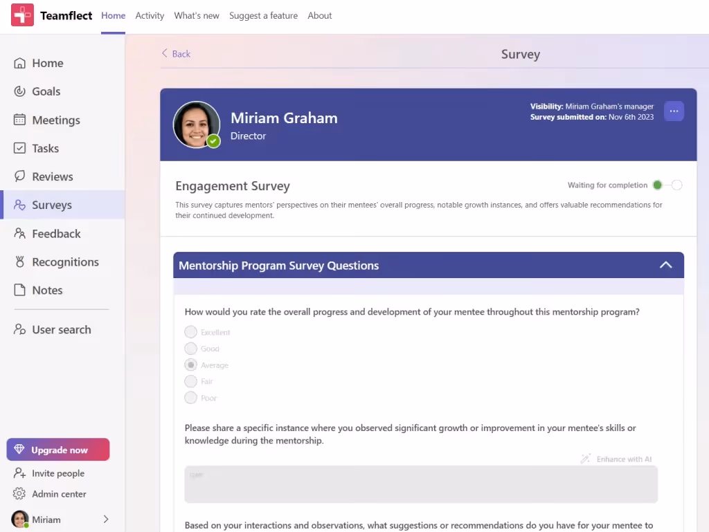 Conduct employee engagement surveys in MS Teams with Teamflect