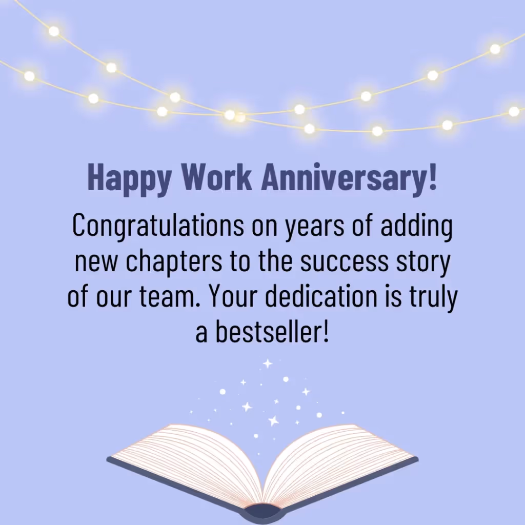 Work anniversary card - Dedication