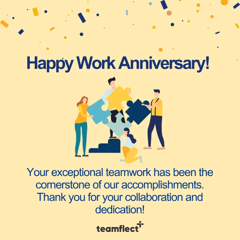 Work anniversary card - Teamwork