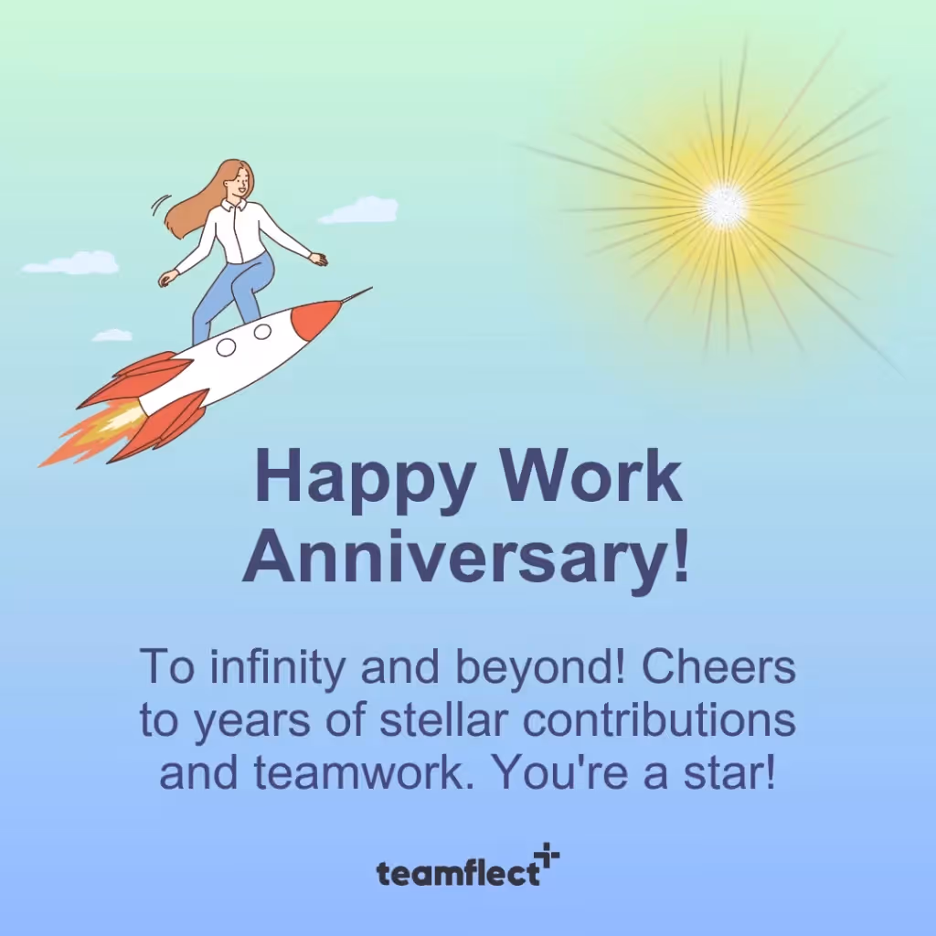 Work anniversary card - To Infinity And Beyond