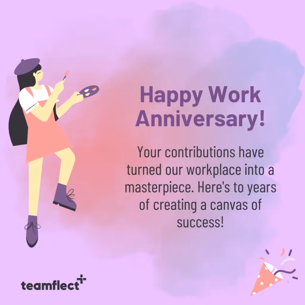Work anniversary card - Canvas Of Success
