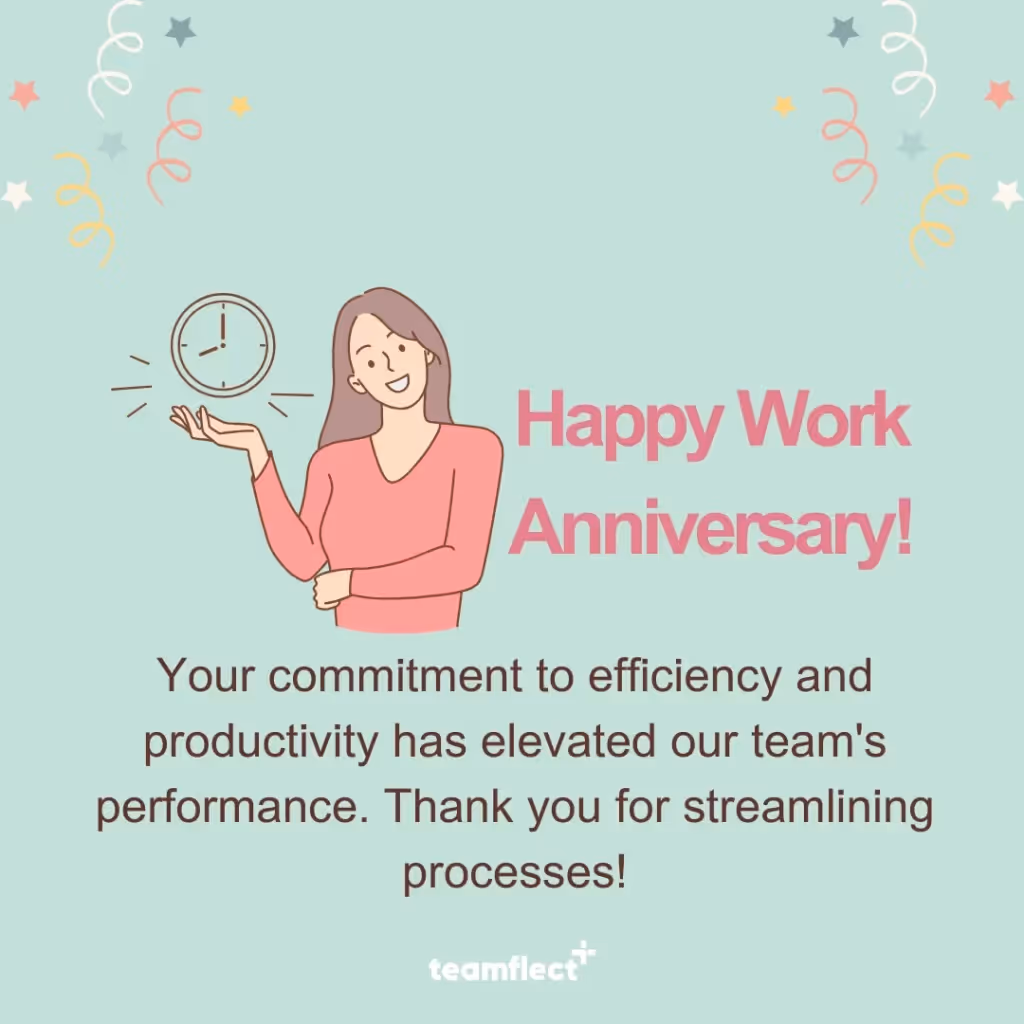 Work anniversary card - Efficiency