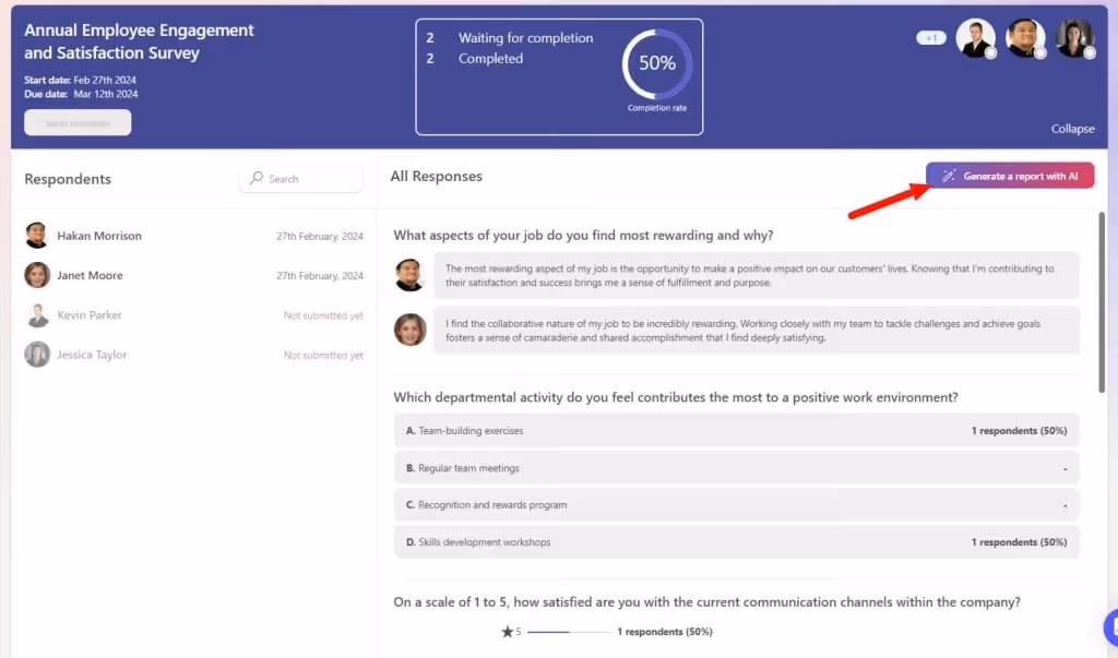 See survey results instantly